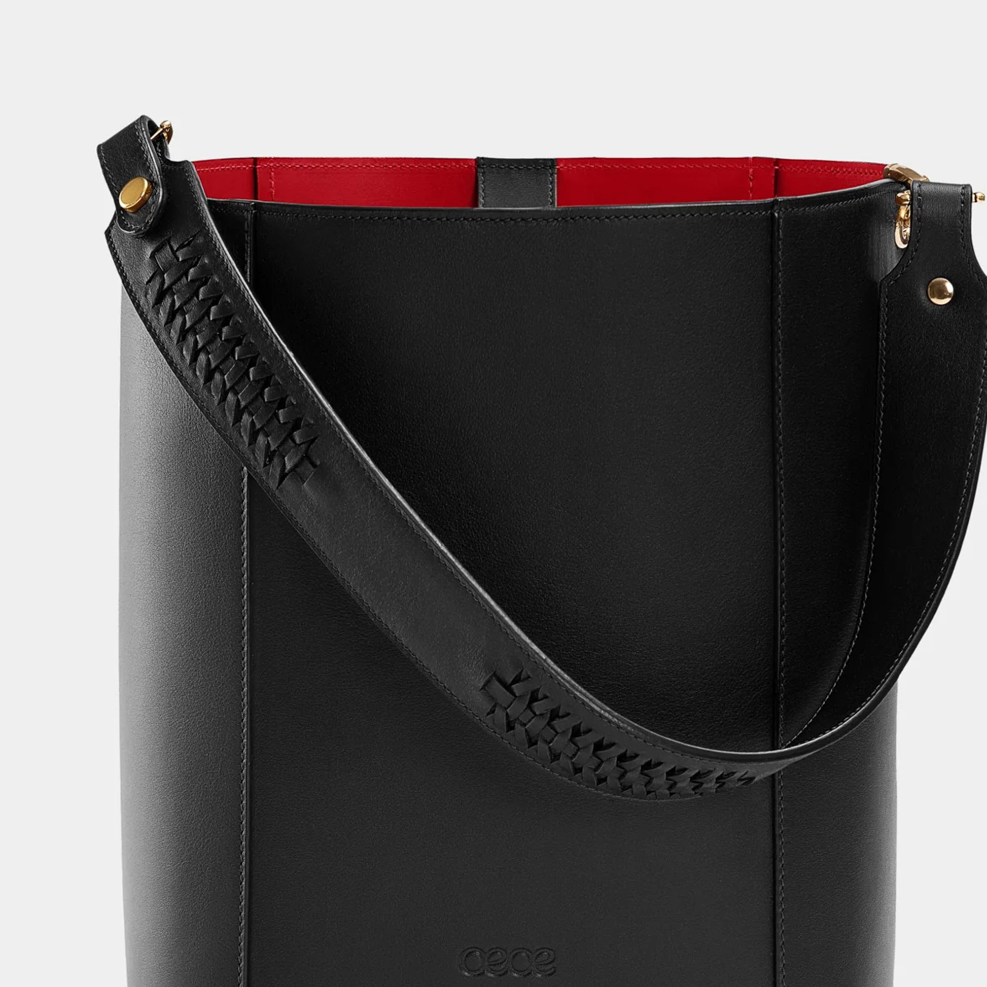 Bolso Shopper  grande en piel de vacuno en color negro para mujer
