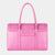 Bolso ejecutivo para mujer en piel napa de ternera de color rosa