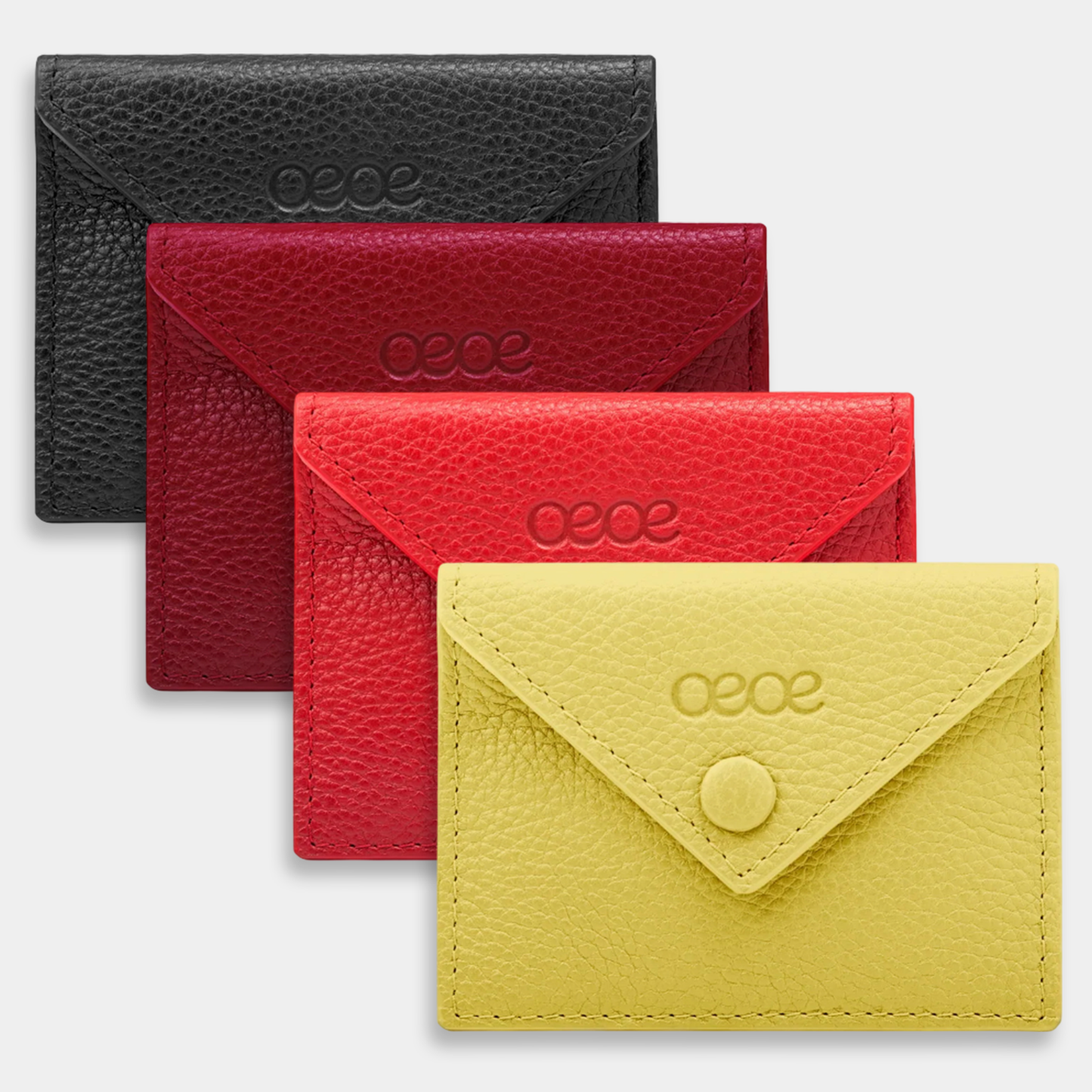 Cartera pequeña en piel de vacuno en color amarillo para mujer