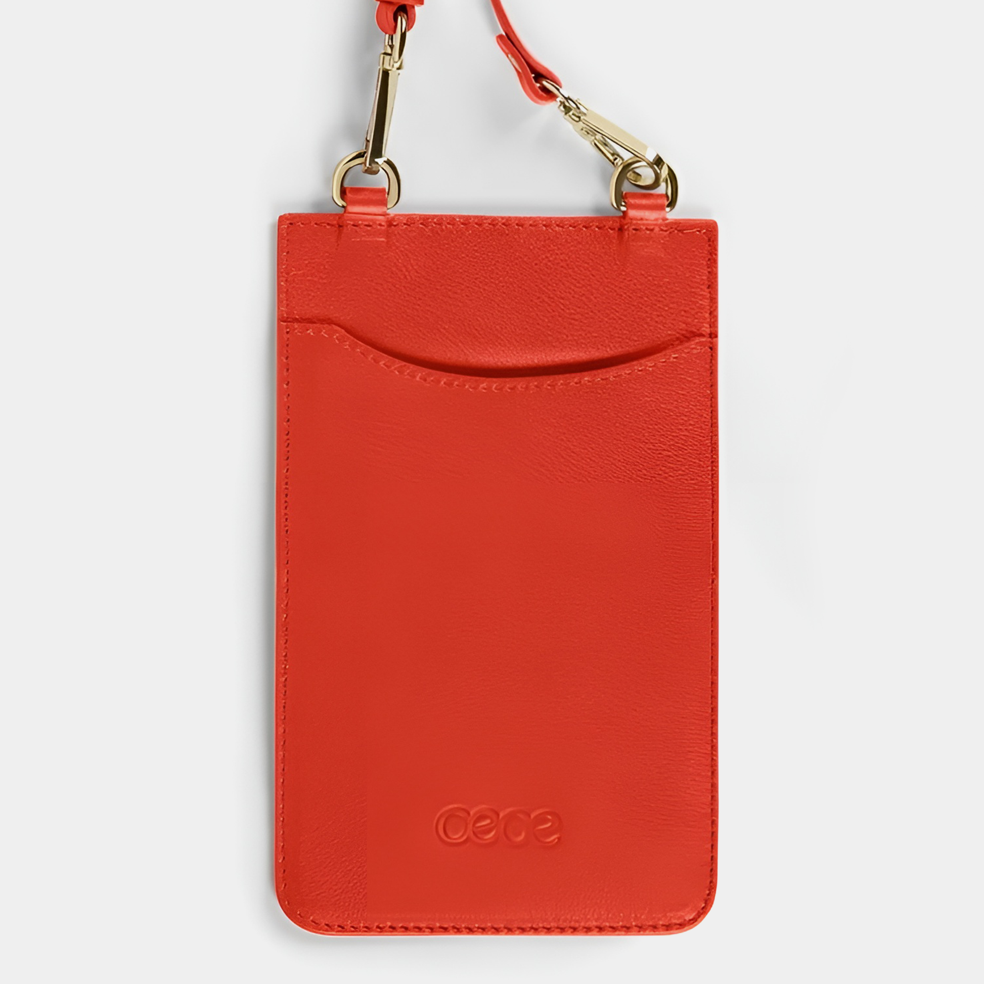 Funda Para Móvil  en piel de vacuno en color naranja para hombre