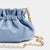Minibolso pequeño en piel de cordero en color azul para mujer