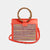 Minibolso pequeño en piel de vacuno en color multicolor/naranja para mujer