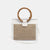 Minibolso pequeño en piel de vacuno en color natural/blanco para mujer