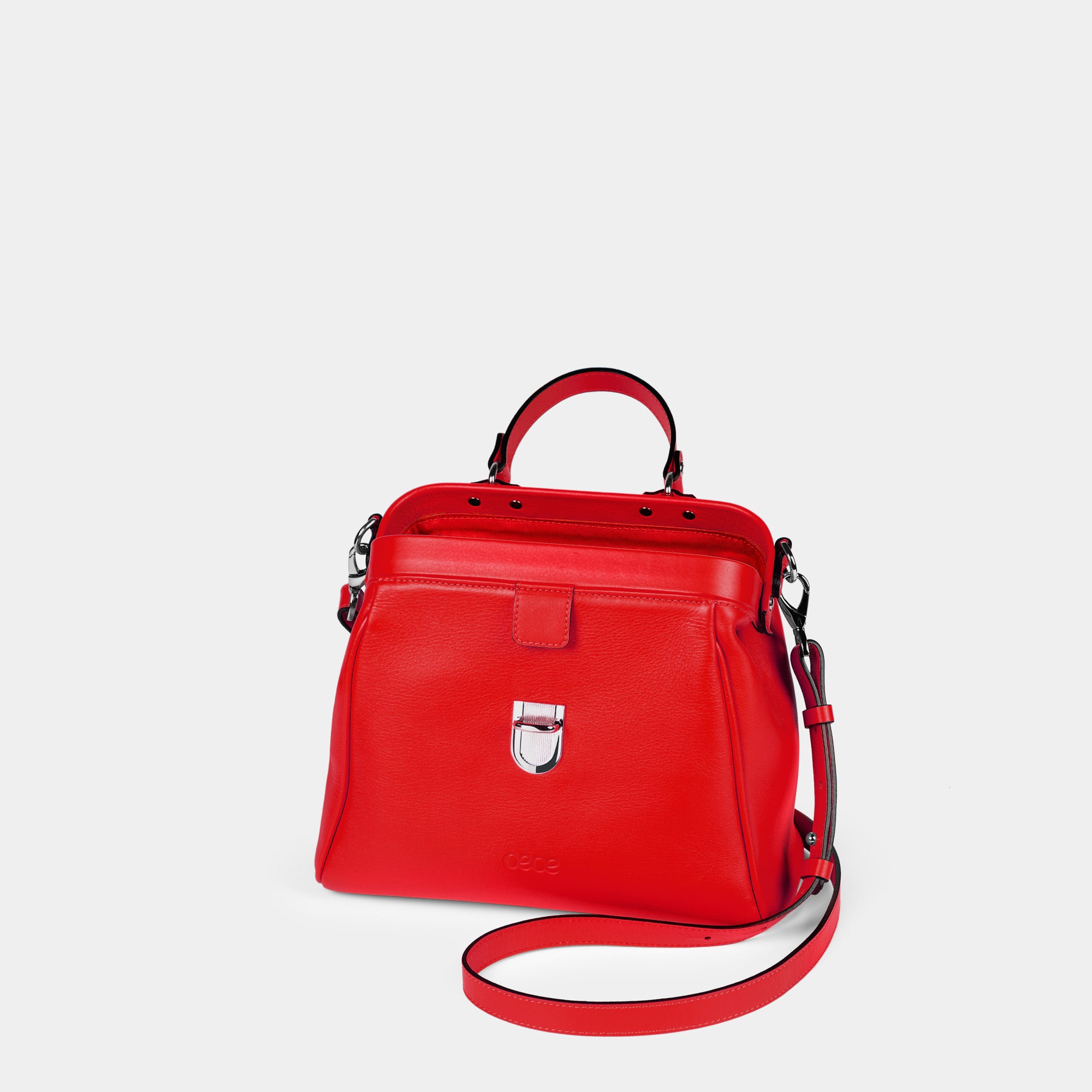 Bandolera pequeña en piel de no especifica en color rojo para mujer