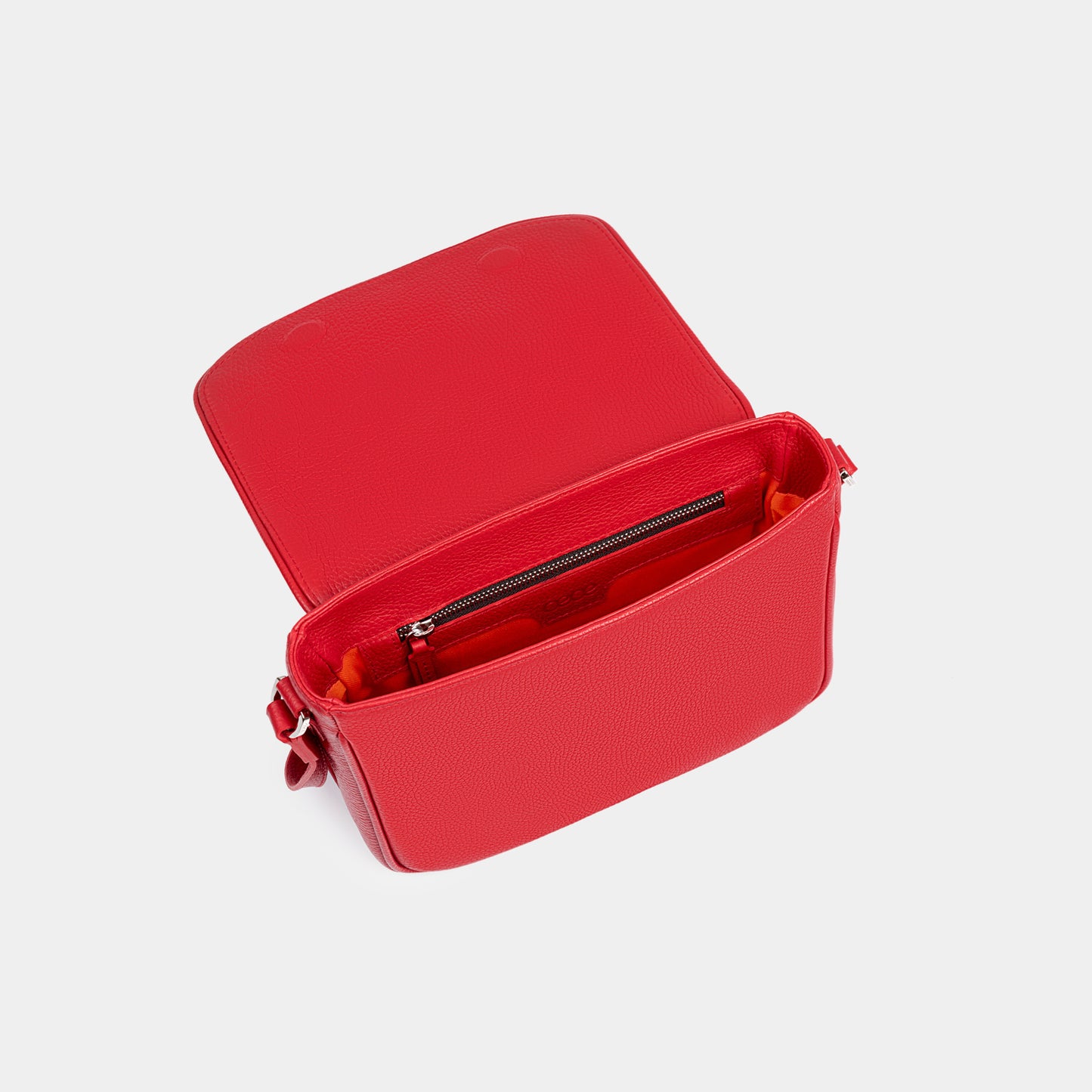 Bandolera pequeño en piel de vacuno en color rojo para mujer