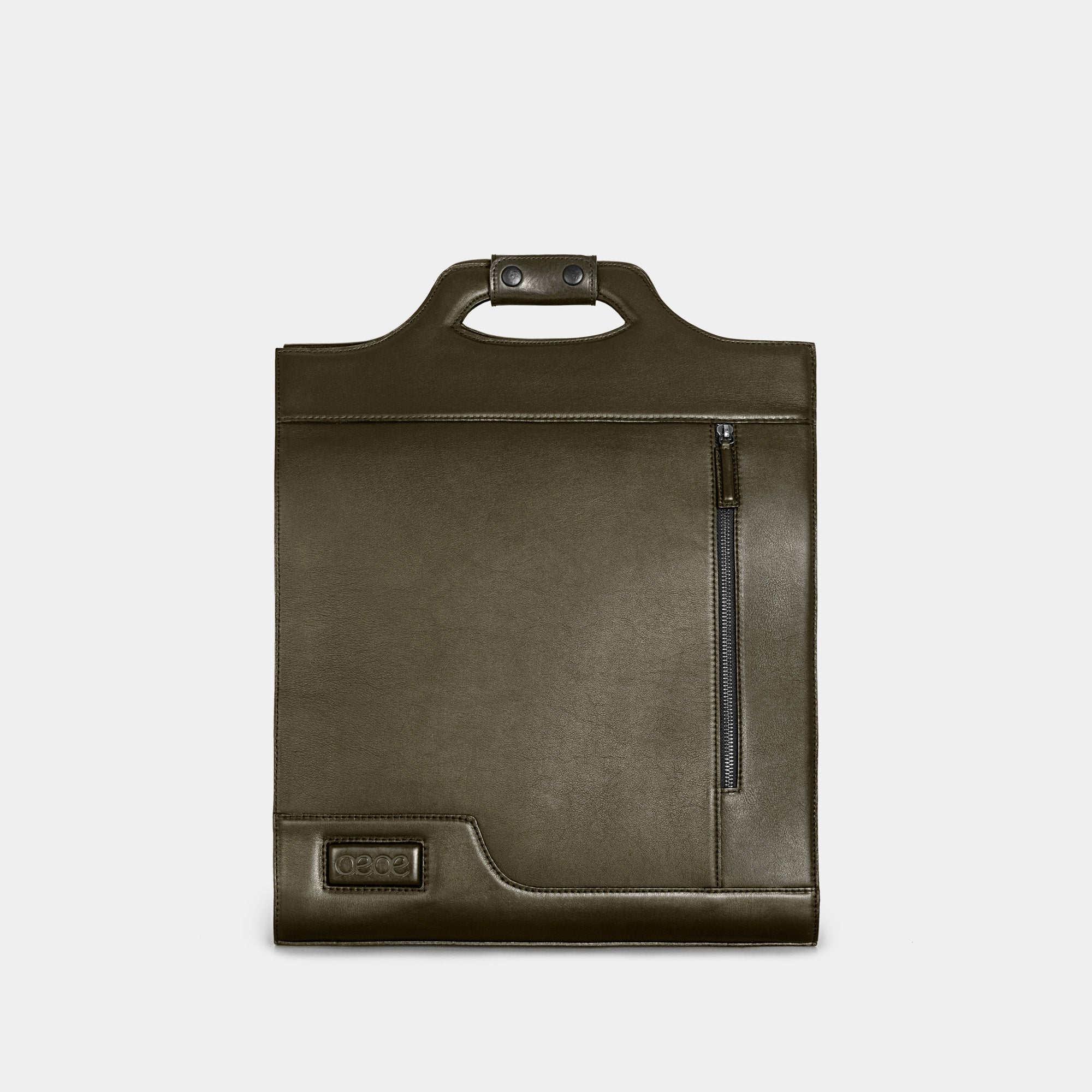 Bolso Ejecutivo  grande en piel de becerro en color verde para hombre