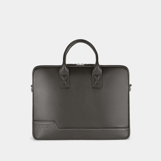Bolso Ejecutivo  grande en piel de vacuno en color gris para hombre