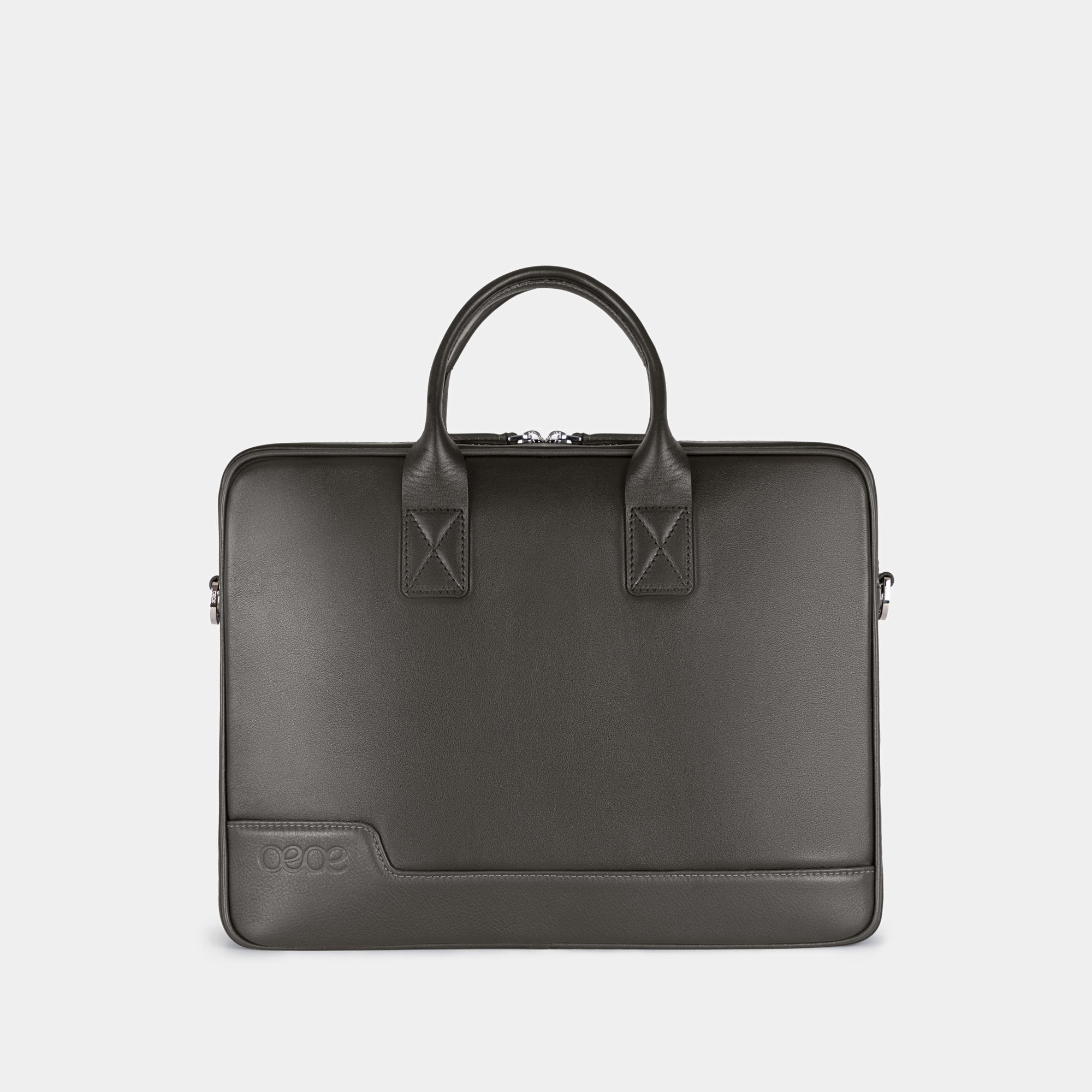 Bolso Ejecutivo  grande en piel de vacuno en color gris para hombre