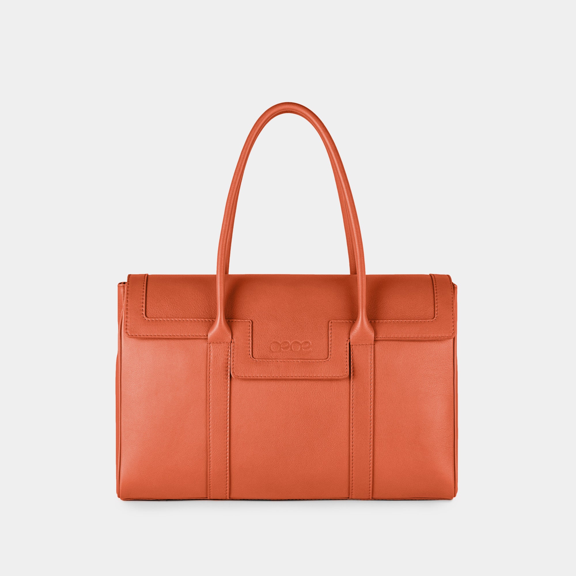 Bolso Ejecutivo grande en piel de vacuno en color naranja para mujer