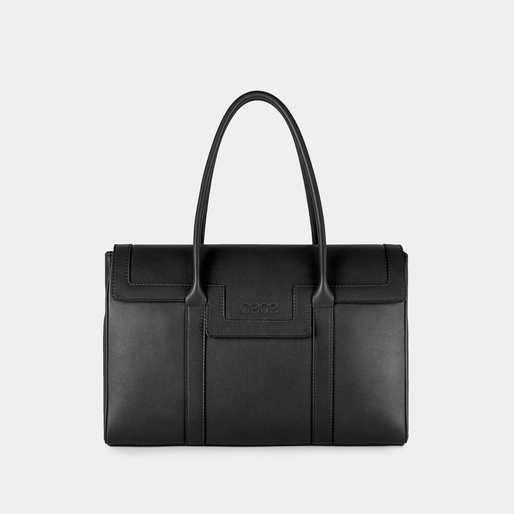Bolso Ejecutivo grande en piel de vacuno en color negro para mujer