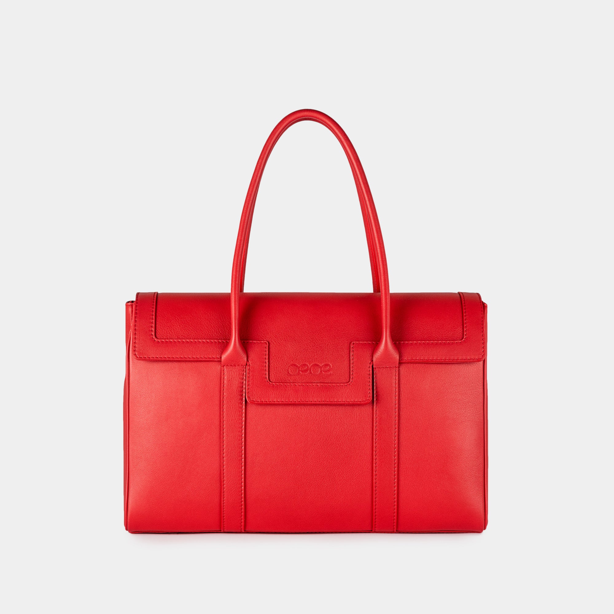 Bolso Ejecutivo grande en piel de vacuno en color rojo para mujer