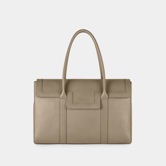 Bolso Ejecutivo grande en piel de vacuno en color taupe para mujer
