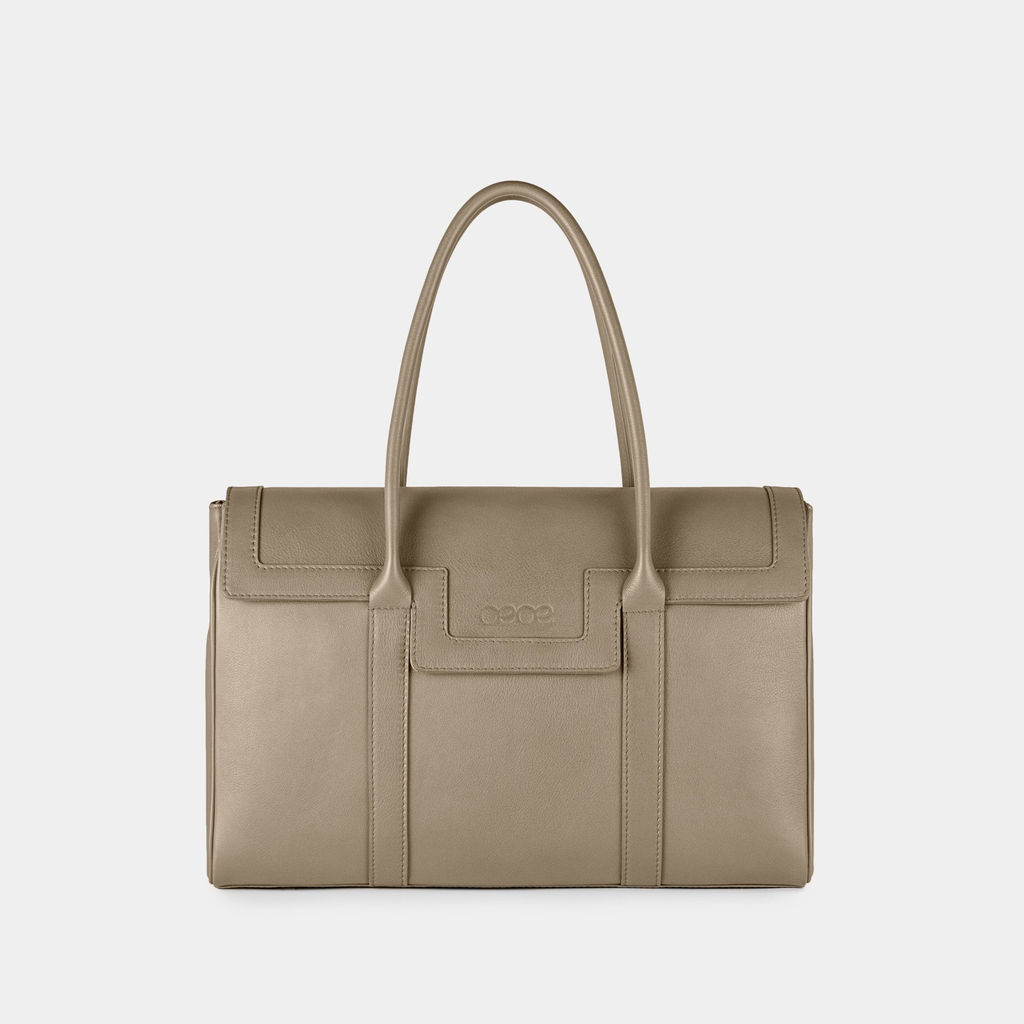 Bolso Ejecutivo grande en piel de vacuno en color taupe para mujer