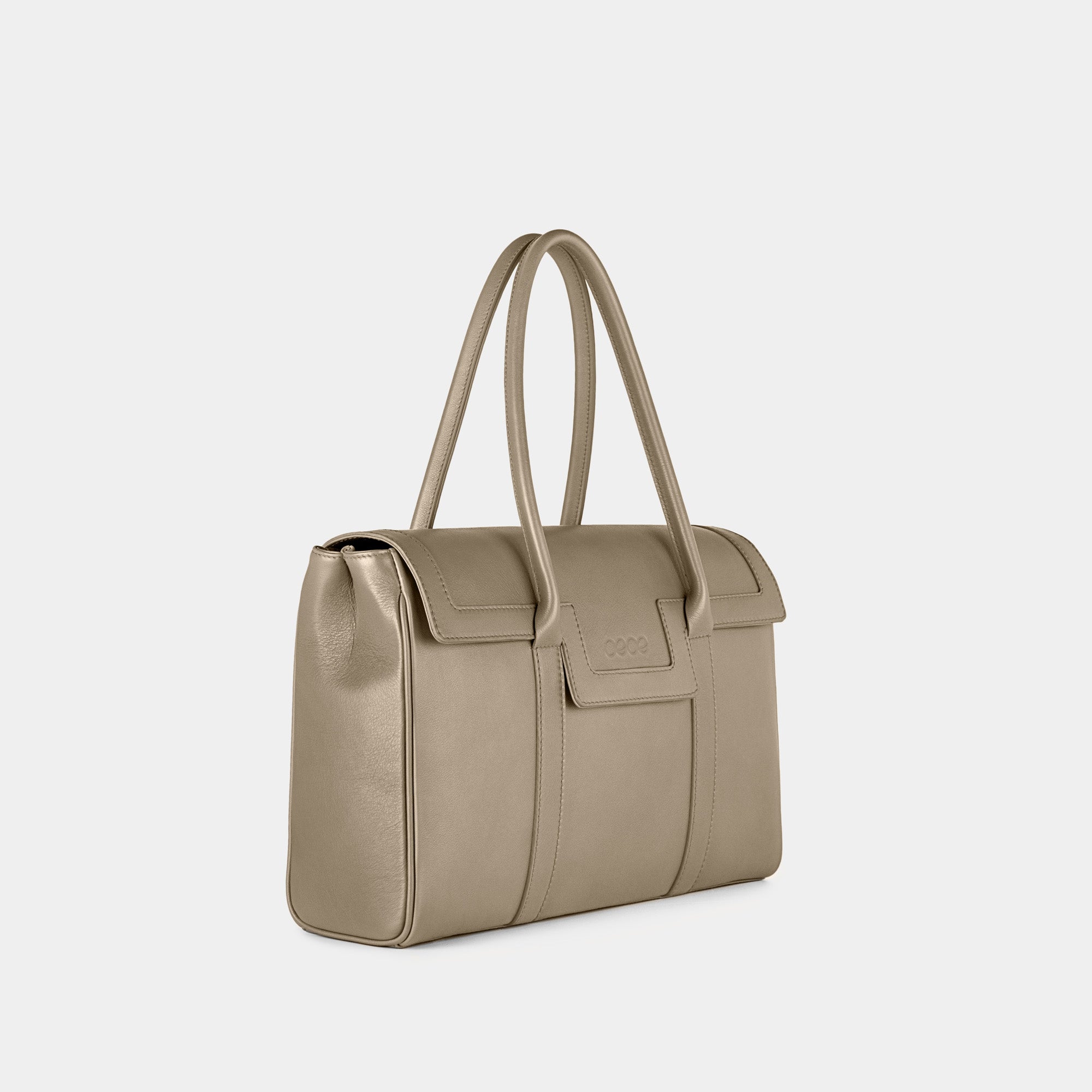 Bolso Ejecutivo grande en piel de vacuno en color taupe para mujer