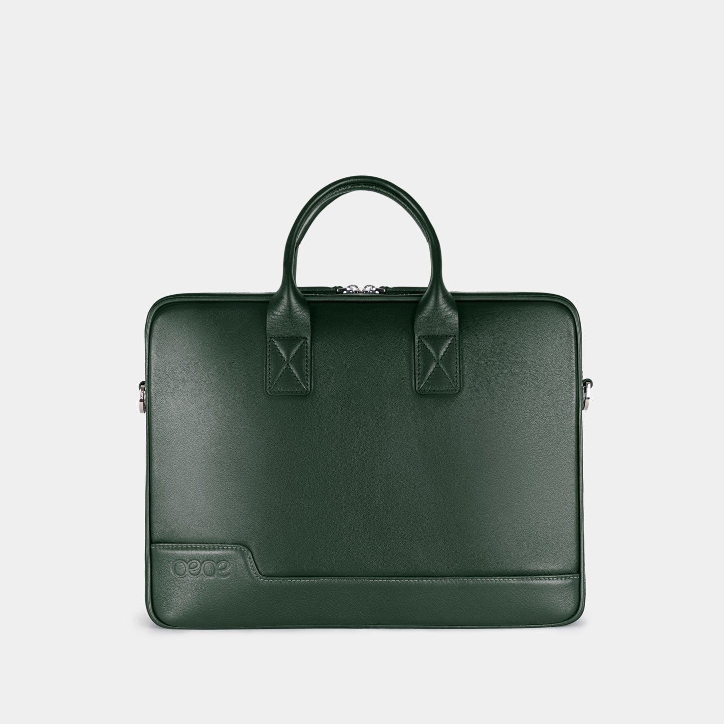 Bolso Ejecutivo  grande en piel de vacuno en color  verde para hombre