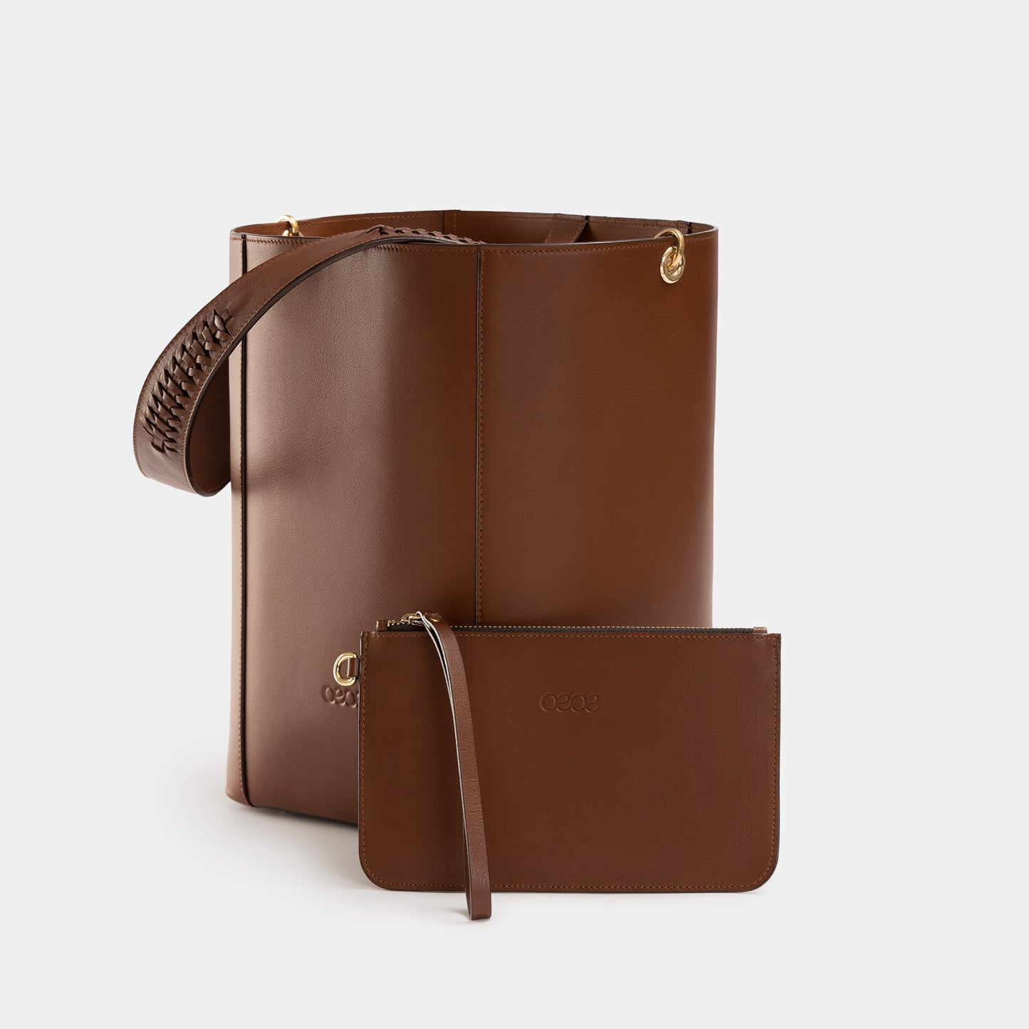 Bolso Shopper  grande en piel de vacuno en color marrón para mujer