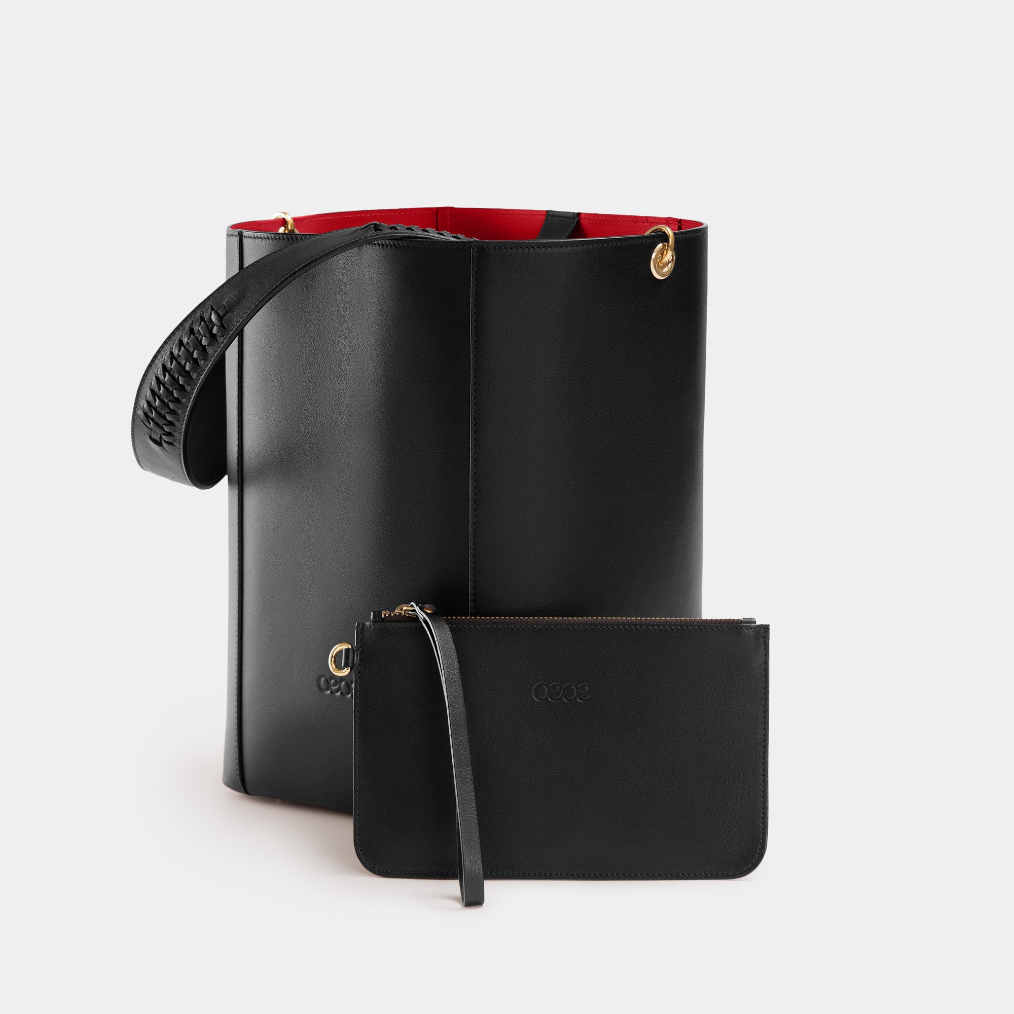 Bolso Shopper  grande en piel de vacuno en color negro para mujer