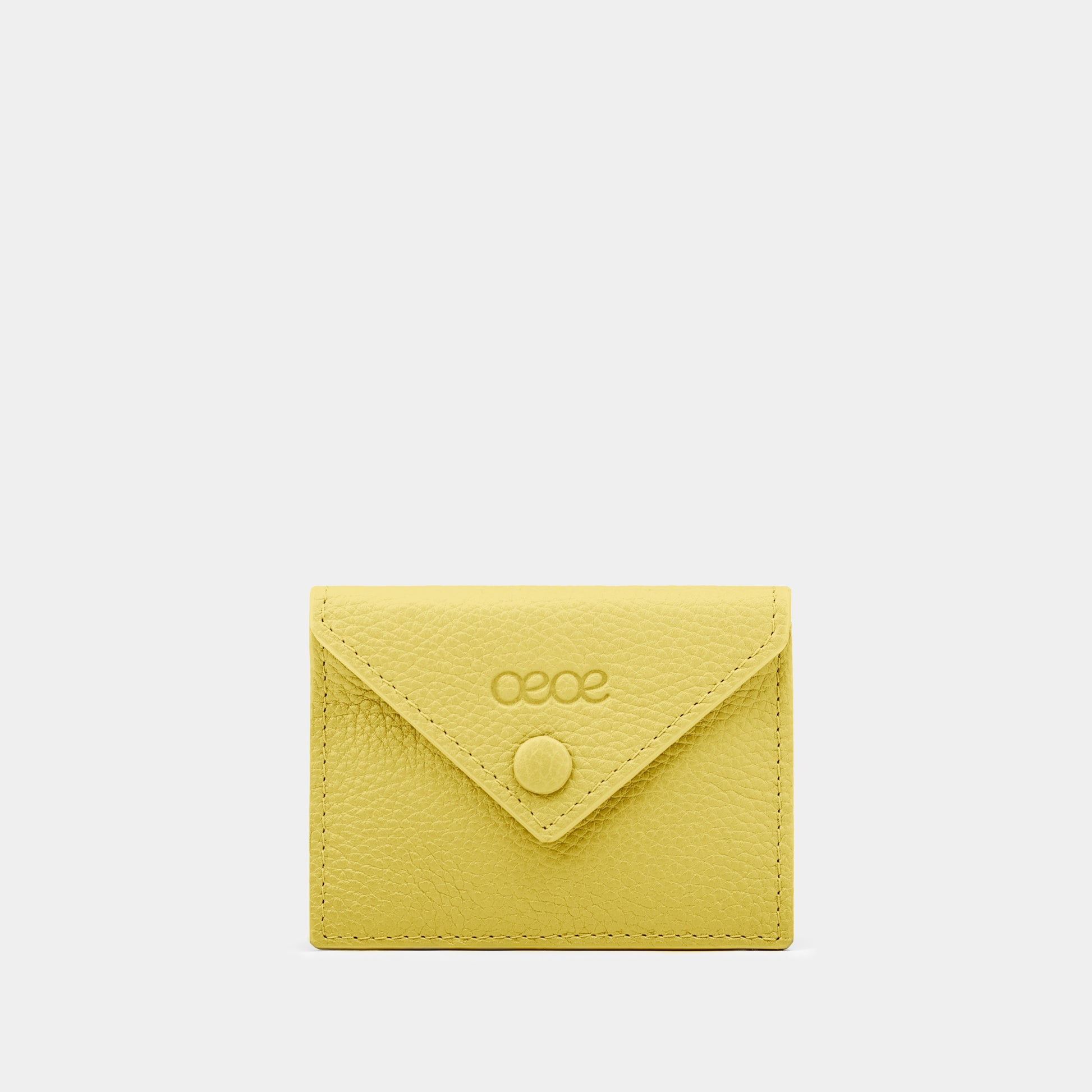 Cartera pequeña en piel de vacuno en color amarillo para mujer