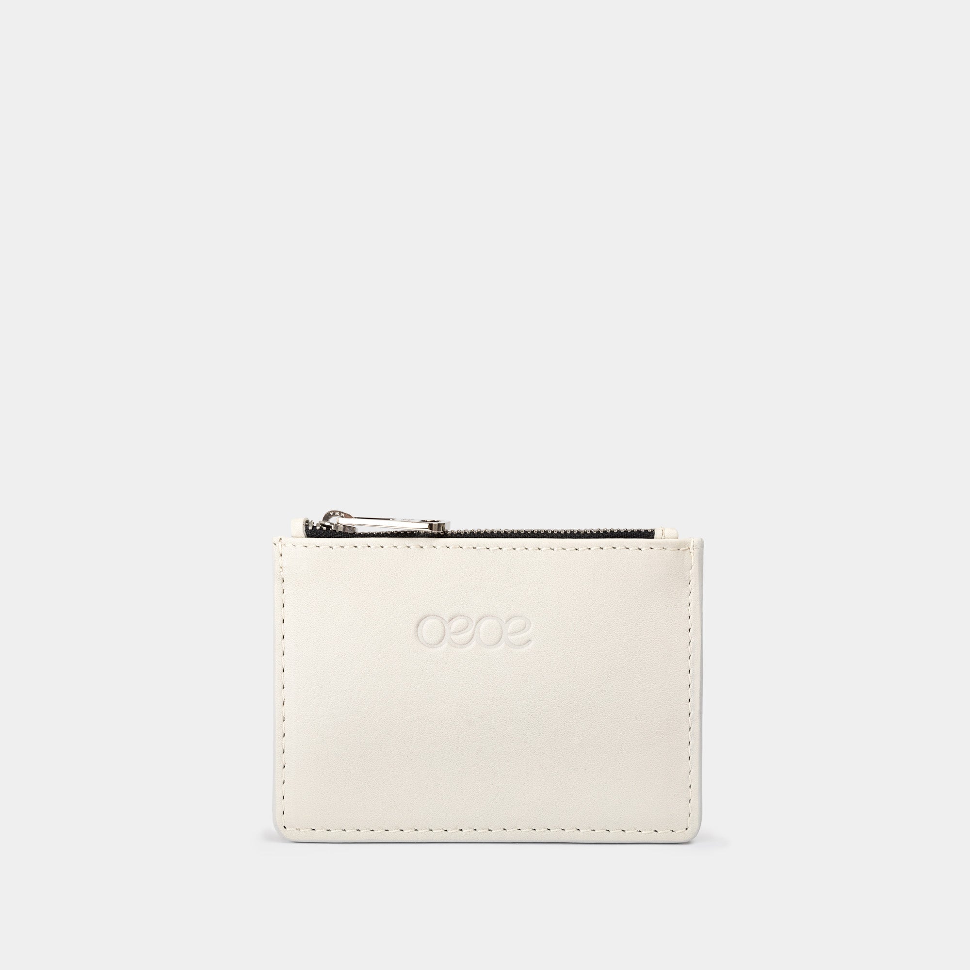Cartera pequeña  en piel de vacuno en color blanco para hombre