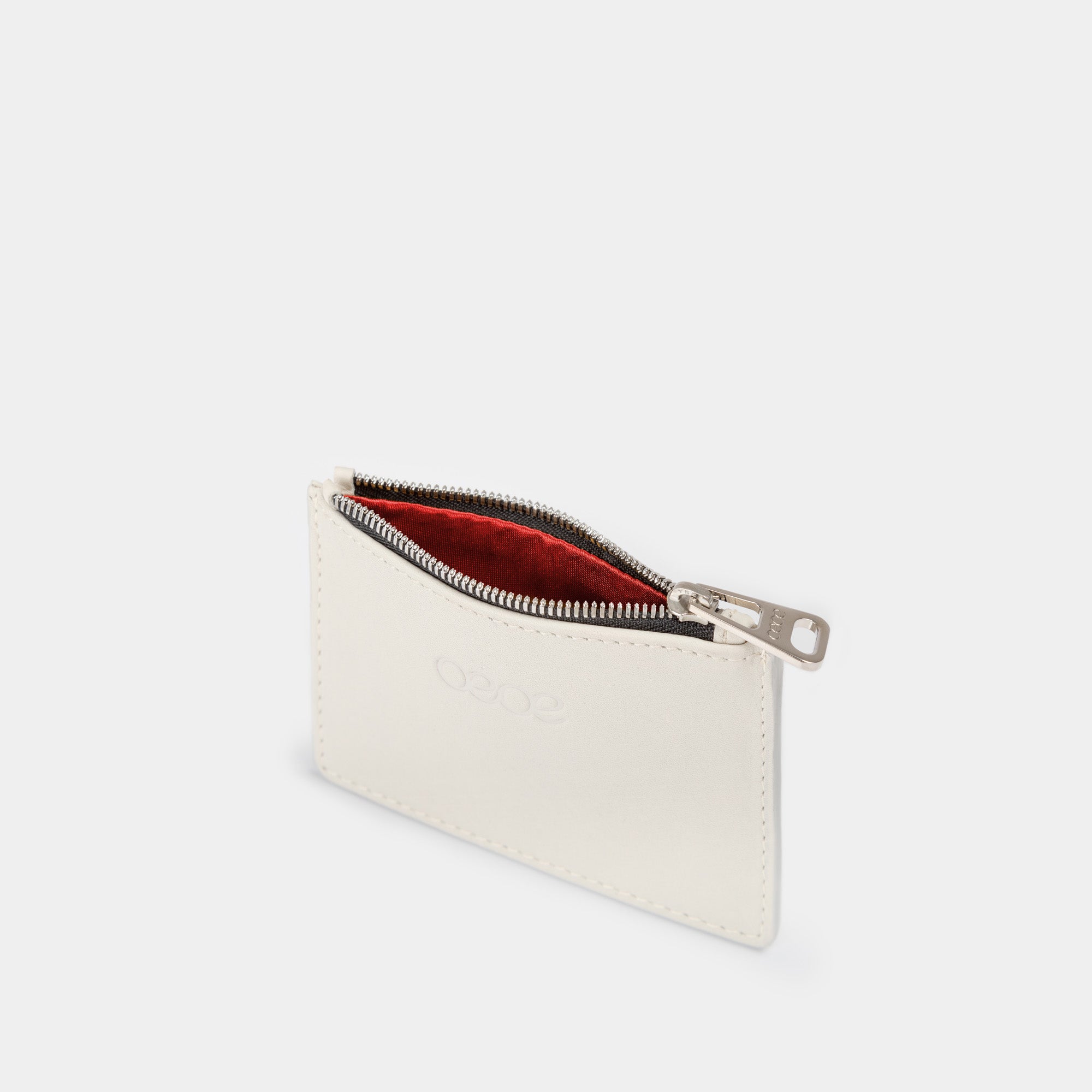 Cartera pequeña en piel de vacuno en color blanco para mujer