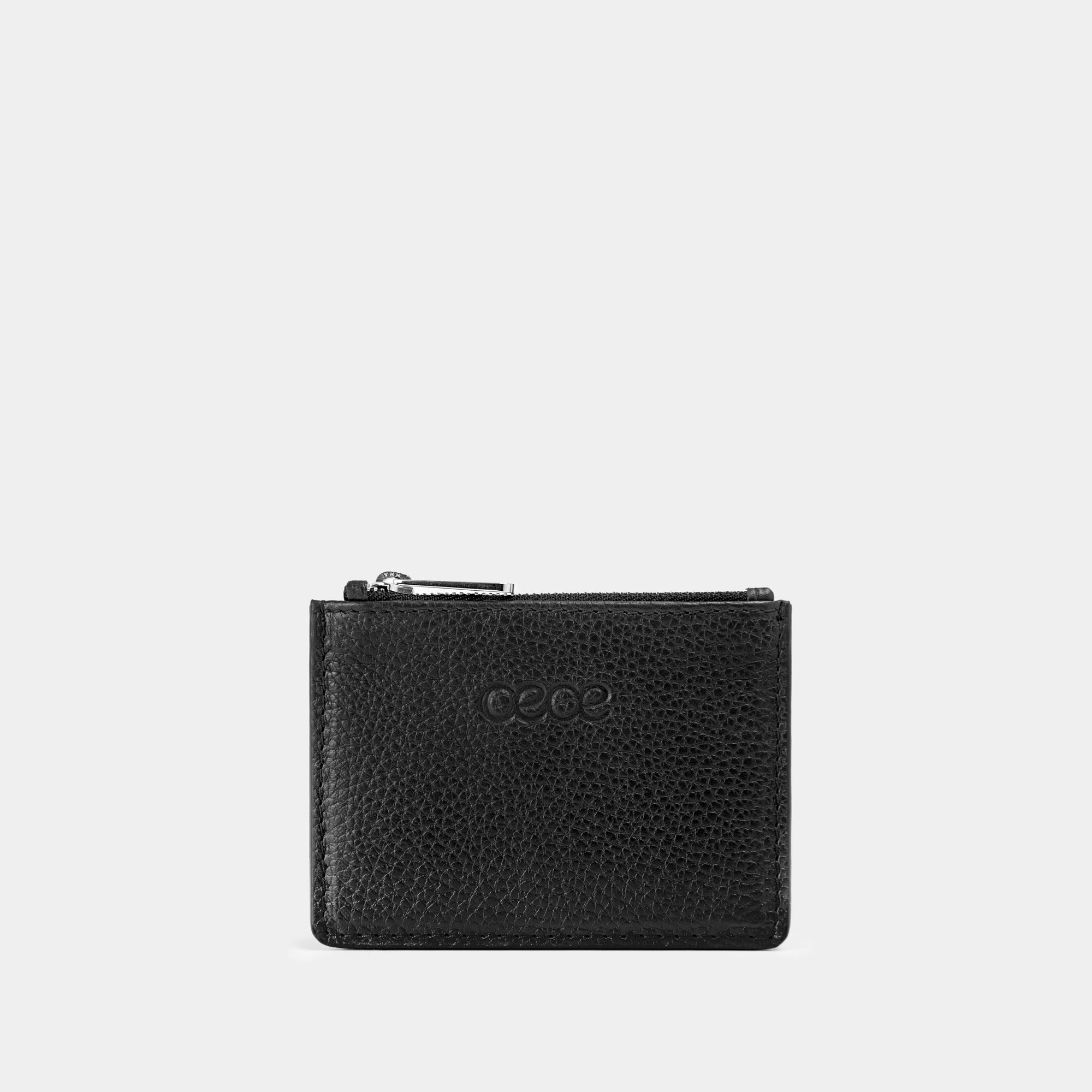 Cartera pequeña en piel de vacuno  en color negro para mujer