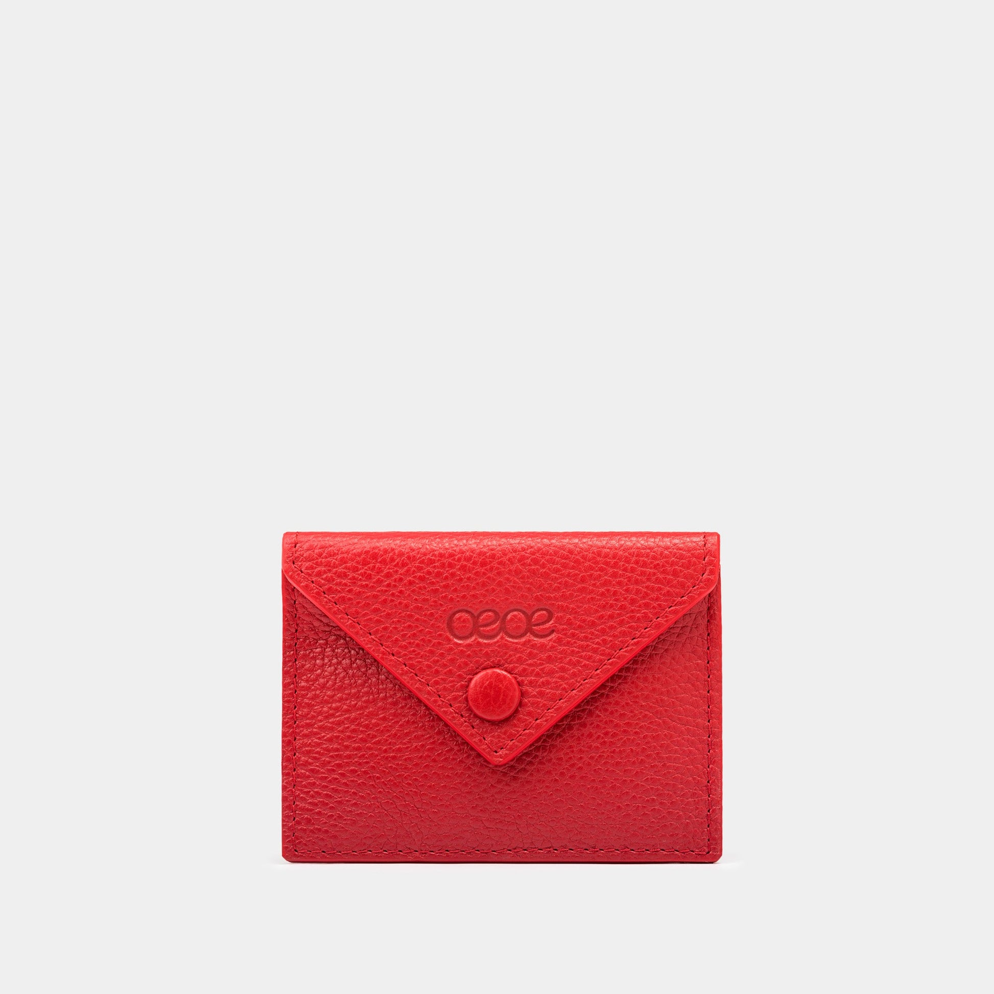 Cartera pequeña en piel de vacuno en color rojo para hombre