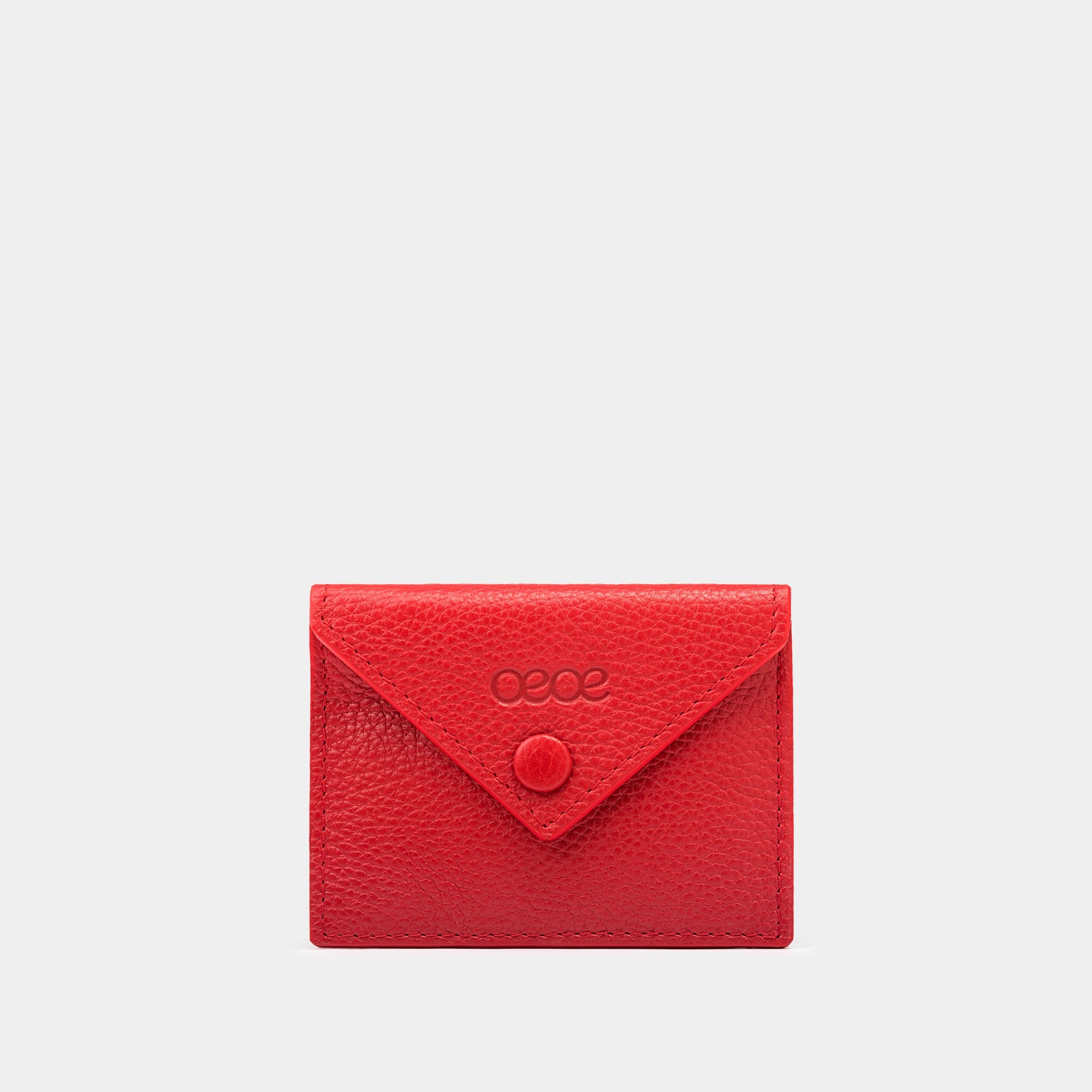 Cartera pequeña en piel de vacuno en color rojo para hombre