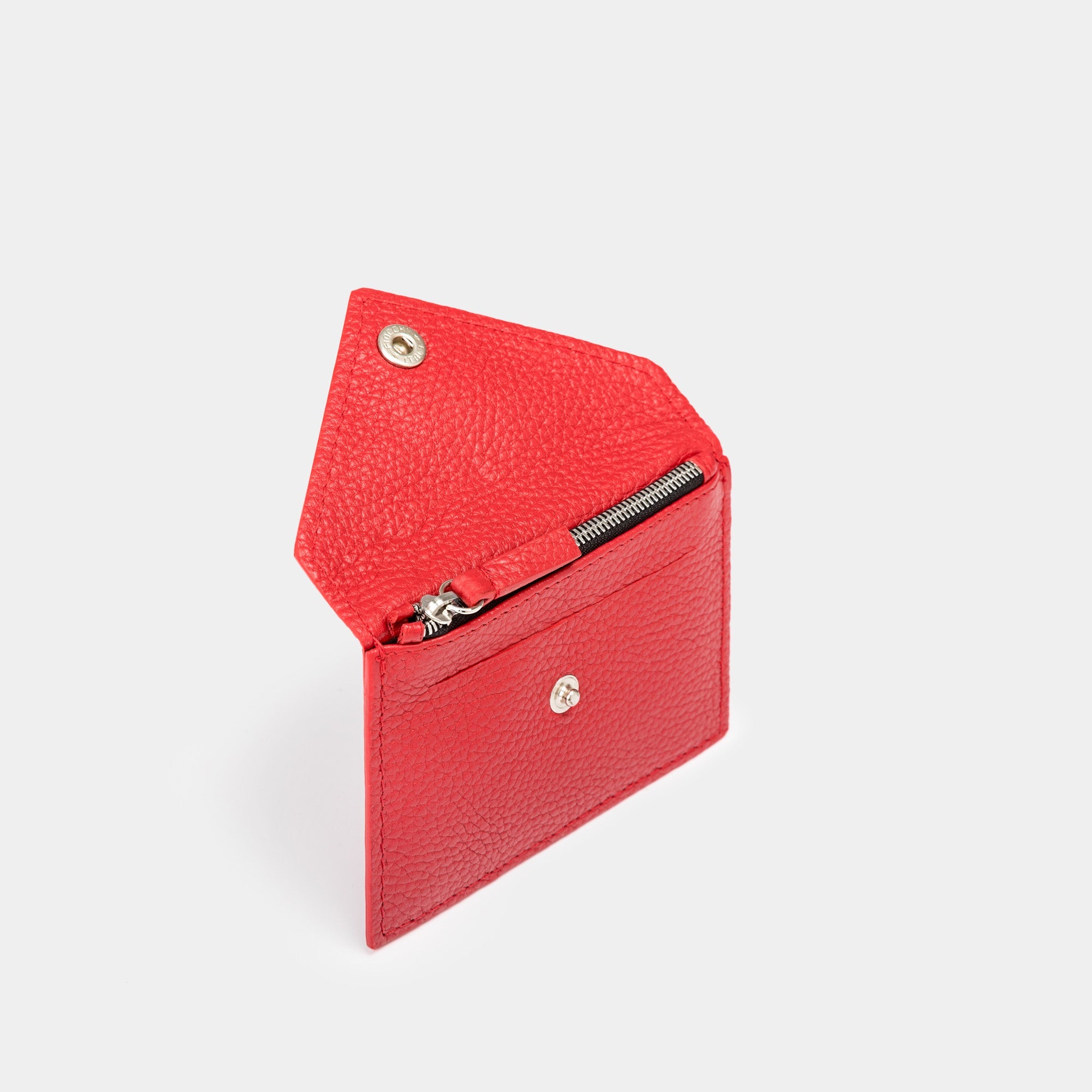 Cartera pequeña en piel de vacuno en color rojo para hombre
