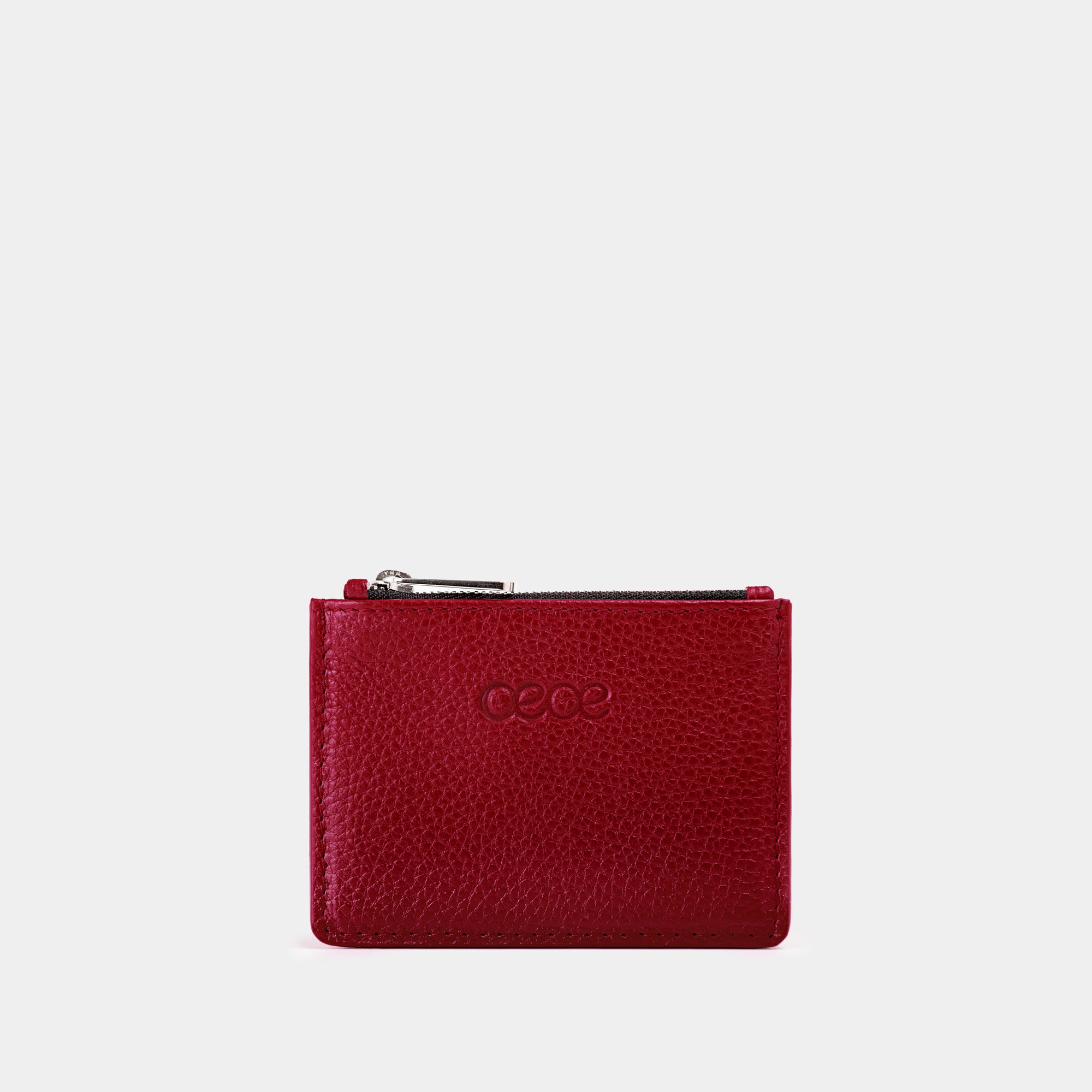 Cartera pequeña en piel de vacuno  en color rojo para mujer