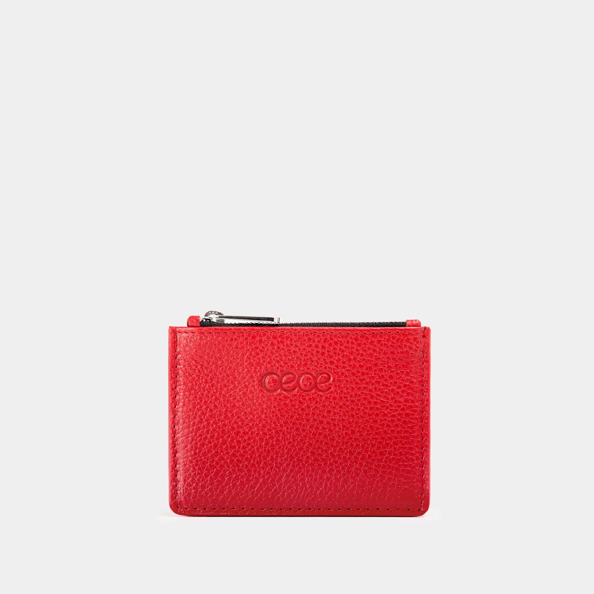 Cartera pequeña en piel de vacuno  en color rojo para mujer