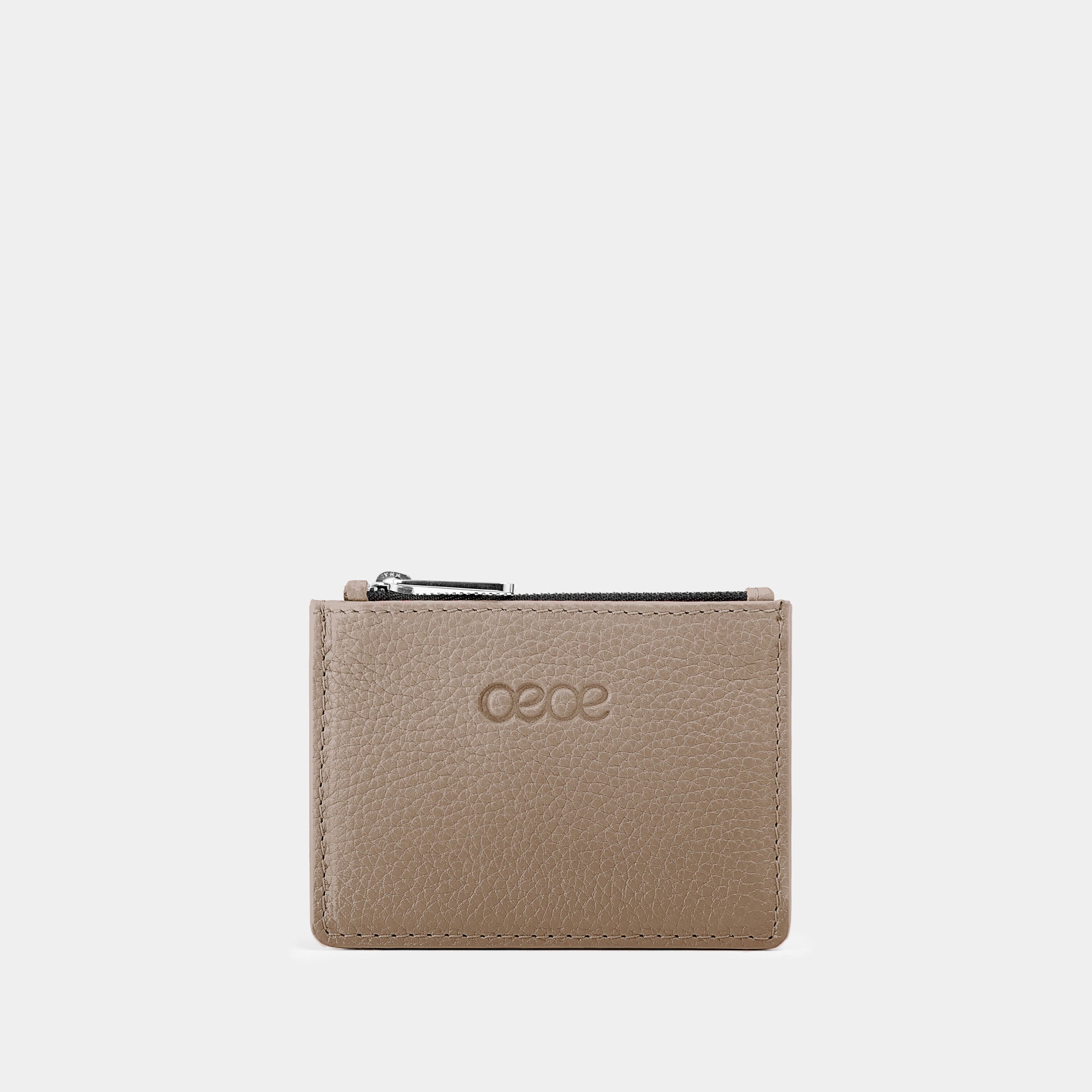 Cartera pequeña en piel de vacuno  en color taupe para mujer