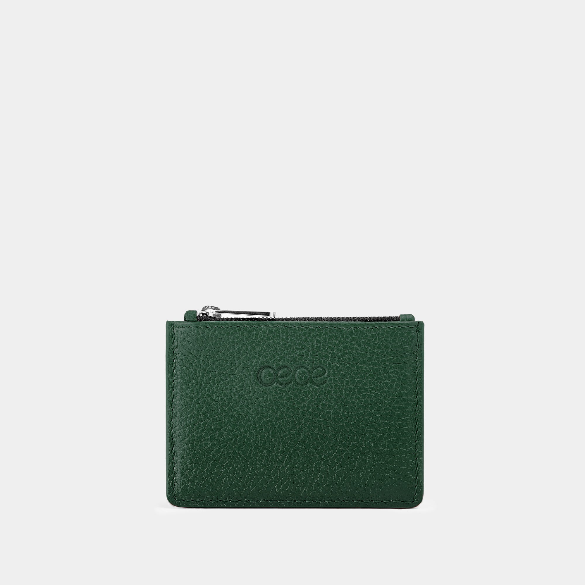 Cartera pequeña en piel de vacuno  en color verde para mujer