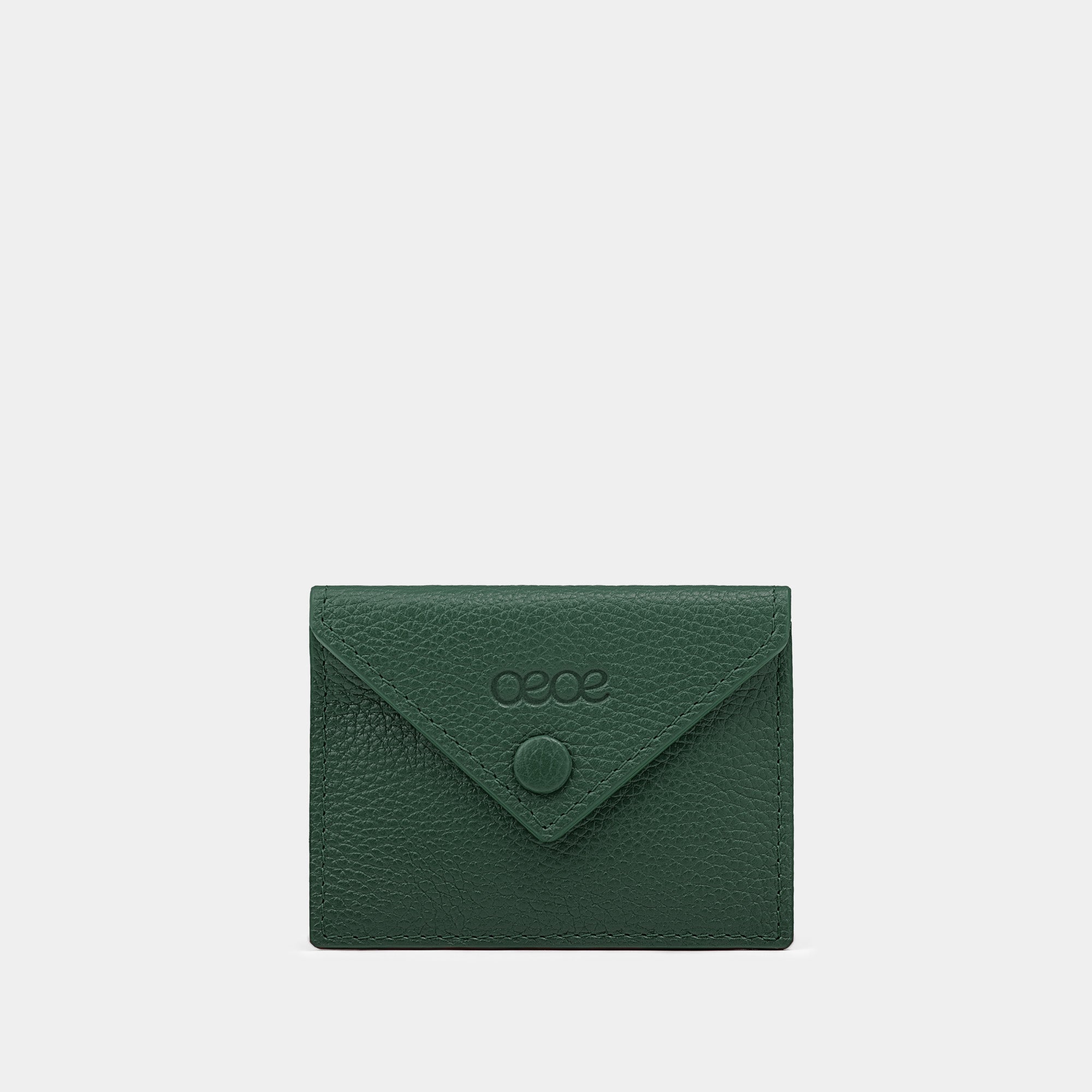 Cartera pequeña en piel de vacuno en color verde para mujer