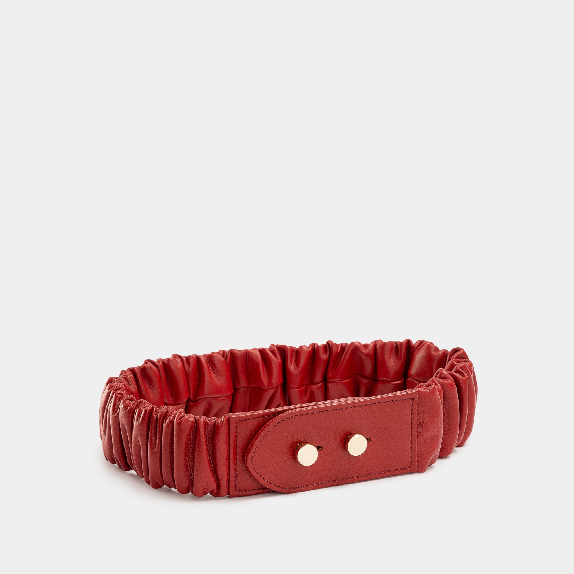 Cinturón ancho en piel de  en color roja para mujer