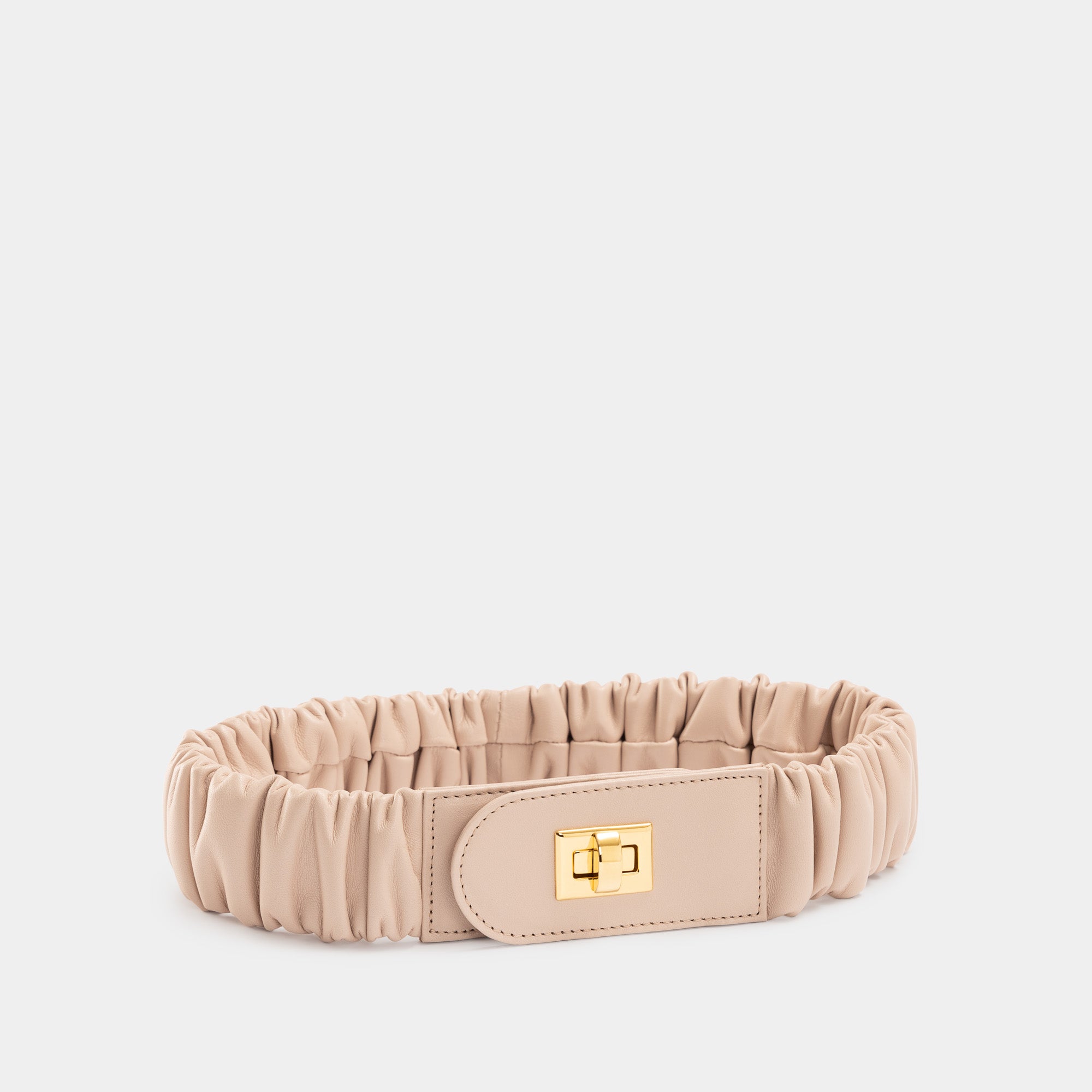 Cinturón ancho en piel de  en color rosa para mujer