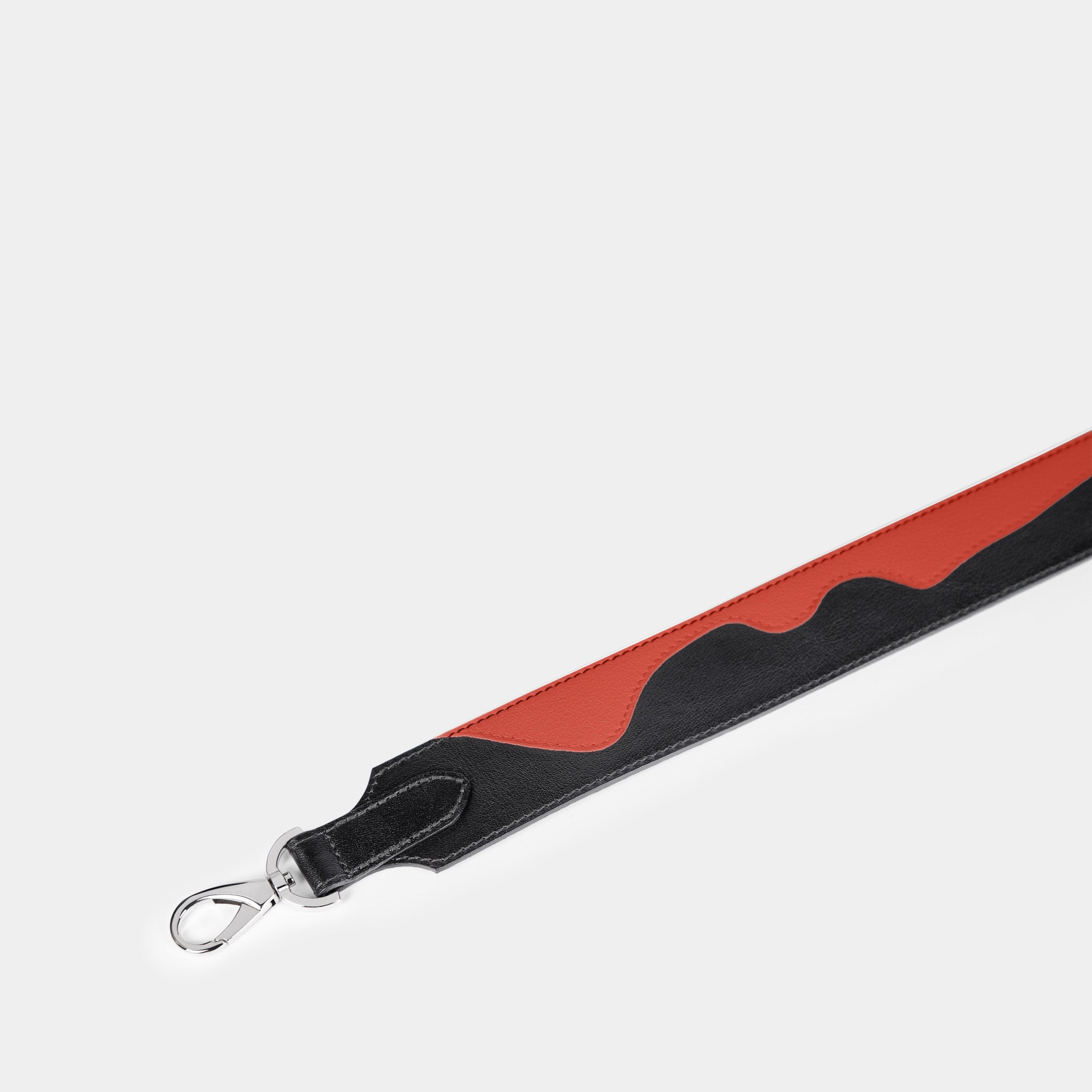 Correa Bolso  en piel de vacuno en color negra/naranja para hombre
