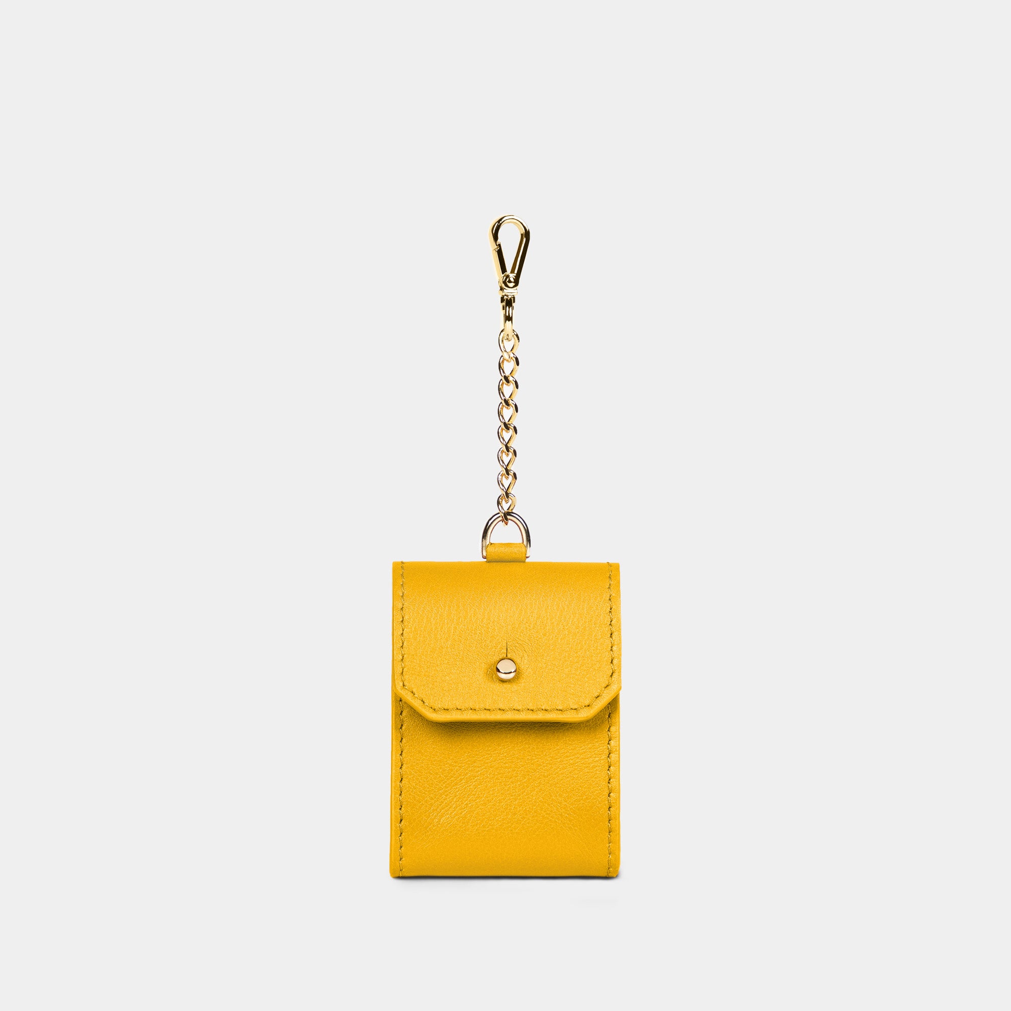 Funda Para Airpods  en piel de vacuno en color amarillo para hombre