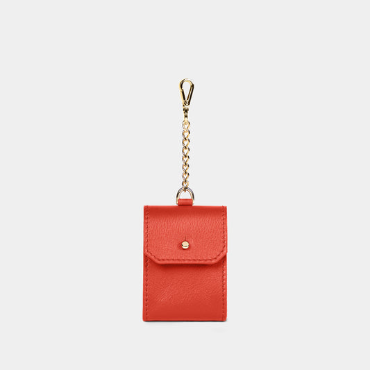 Funda Para Airpods  en piel de vacuno en color naranja para hombre