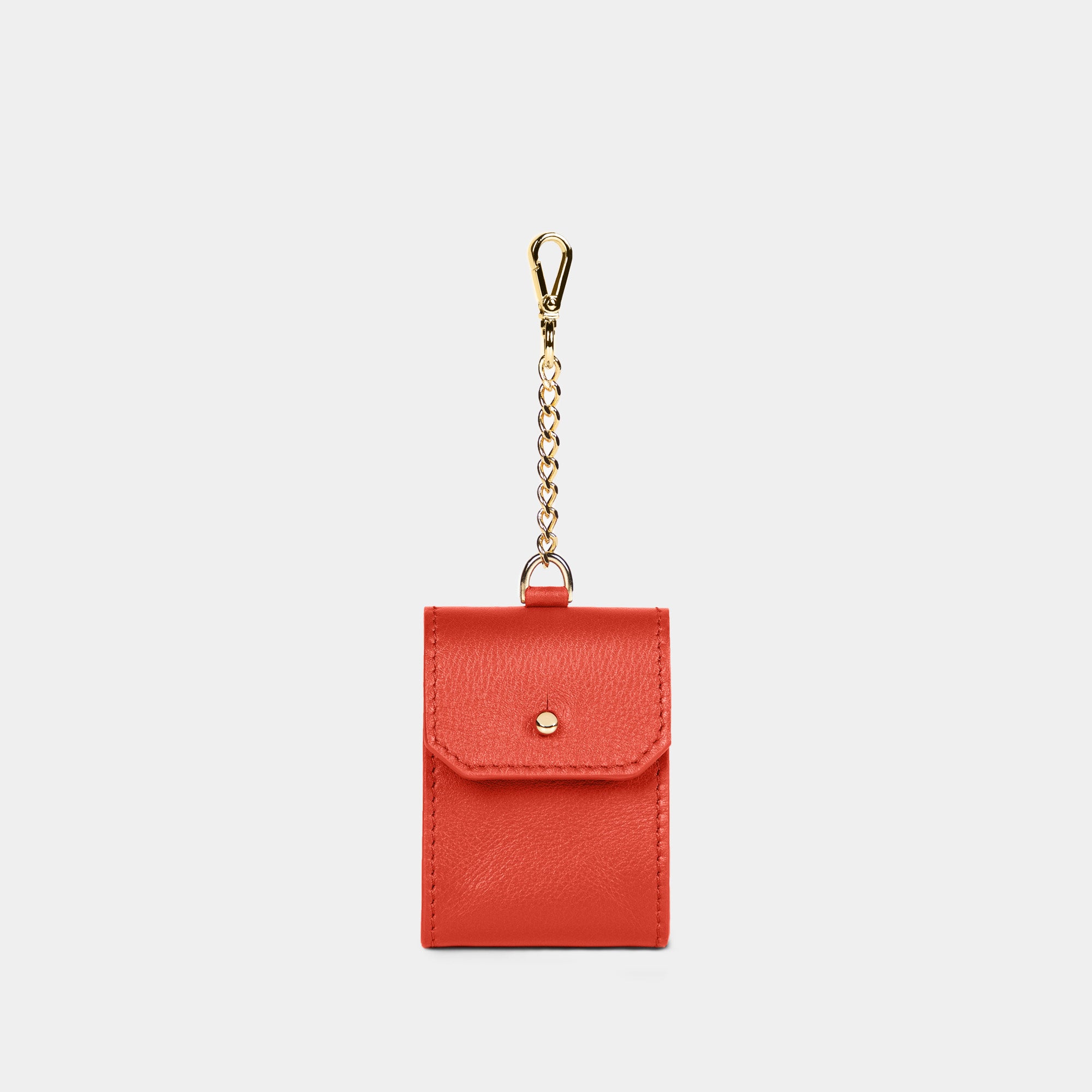 Funda Para Airpods  en piel de vacuno en color naranja para hombre