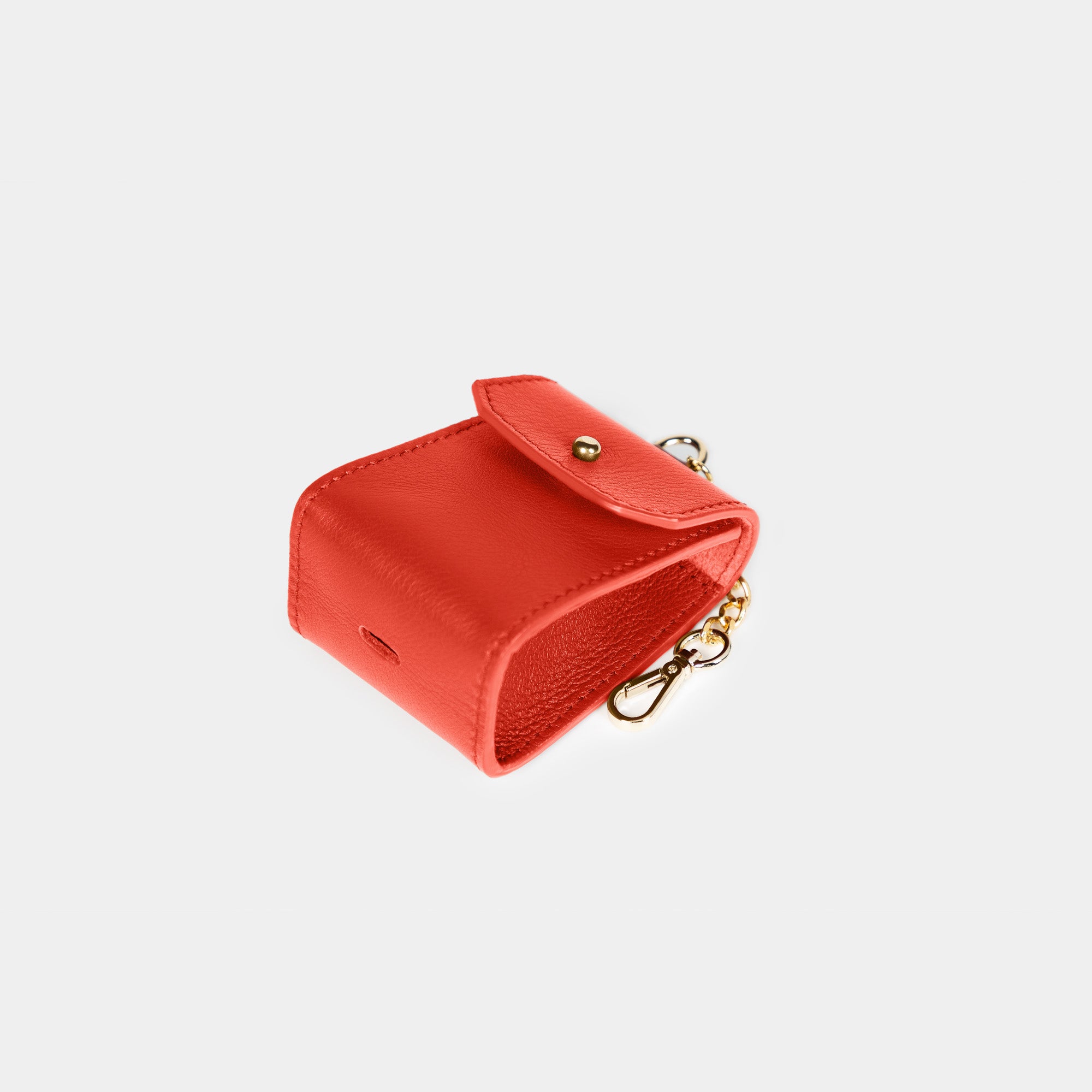 Funda Para Airpods  en piel de vacuno en color naranja para hombre