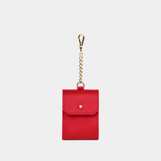 Funda Para Airpods  en piel de vacuno en color rojo para hombre