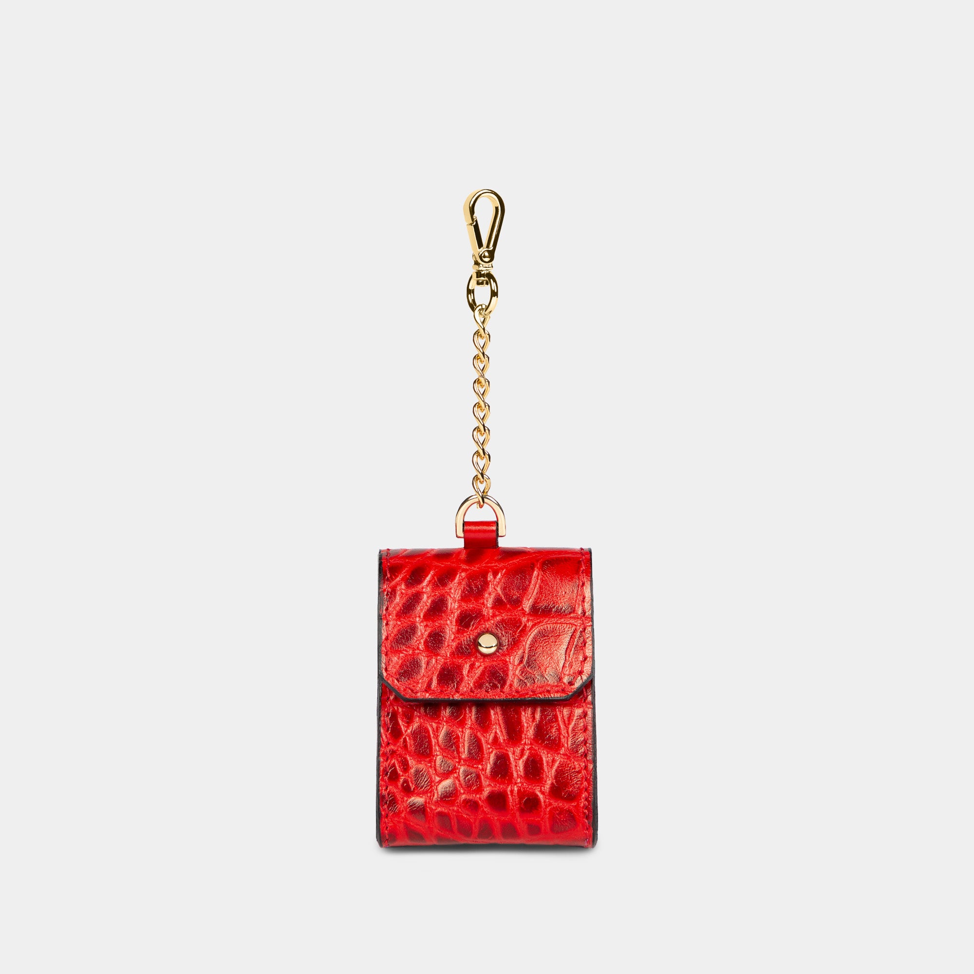 Funda Para Airpods  en piel de vacuno en color rojo para mujer