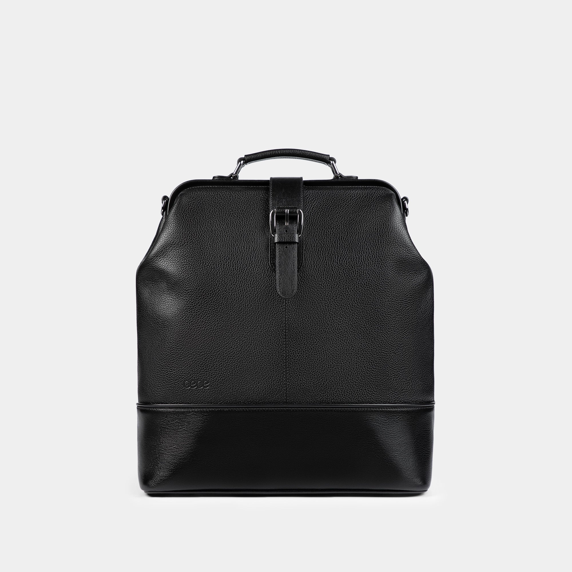 Mochila grande en piel de vacuno en color negro para hombre