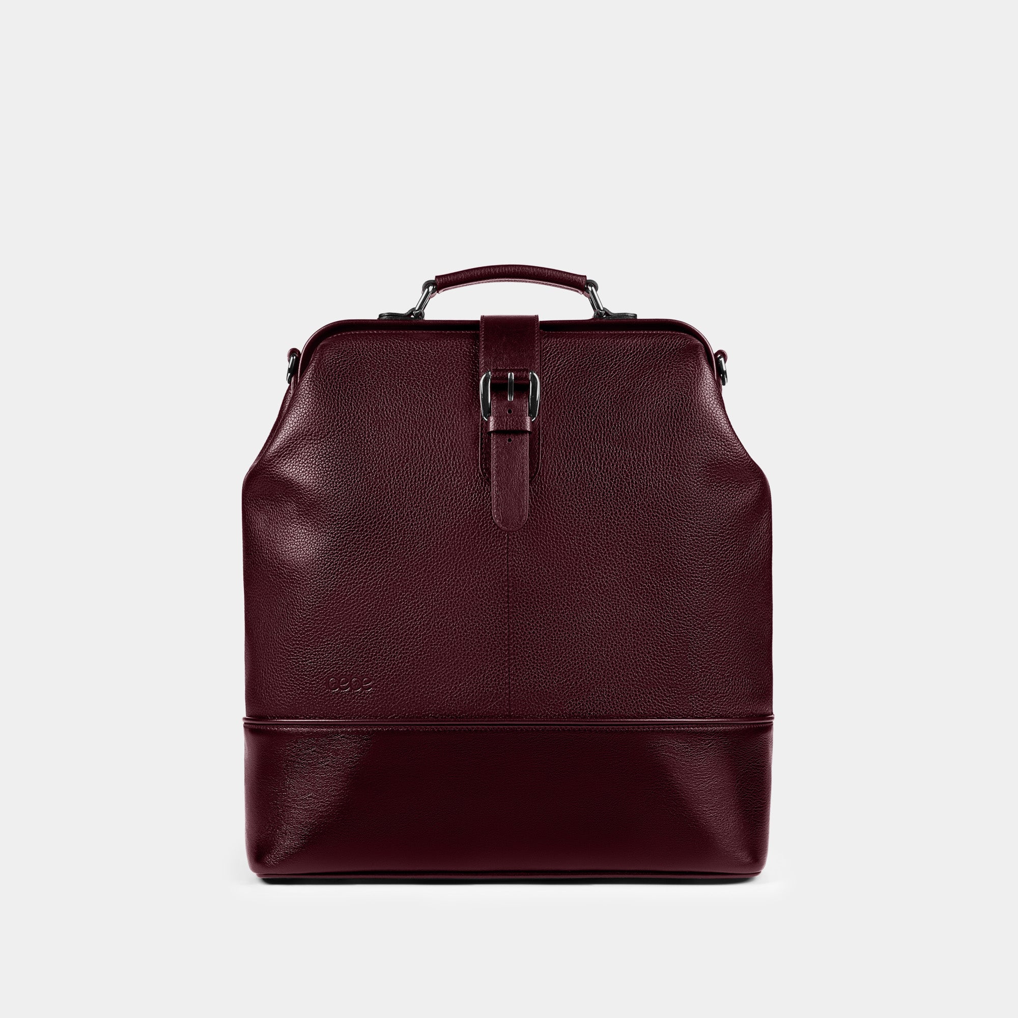 Mochila grande en piel de vacuno en color rojo para hombre